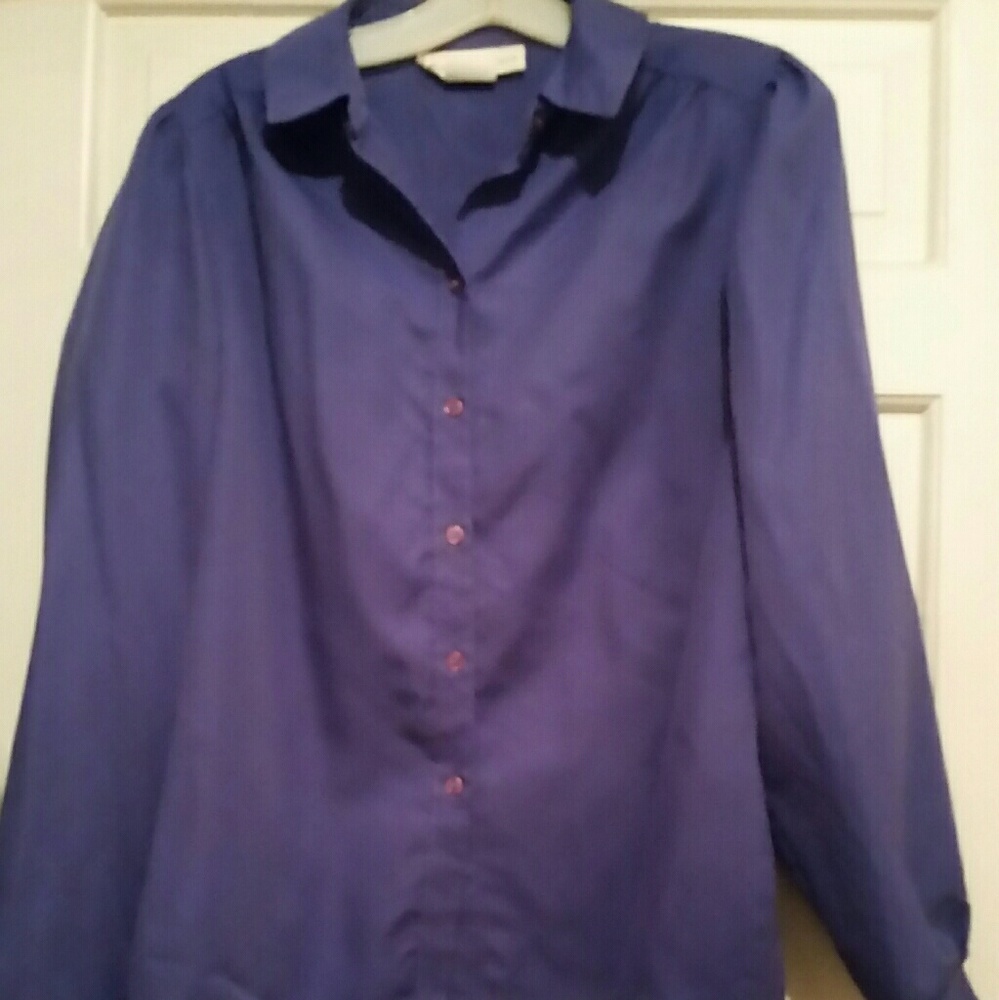 Lady Arrow Purple Button Down Blouse Sz 12